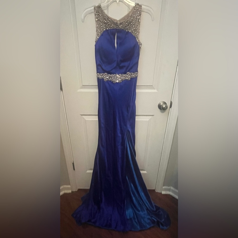 Mac Duggal Sapphire Dress with Metallic Details